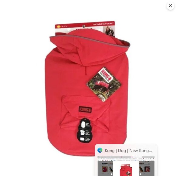 Kong Outerwear Packable Rain Jacket Size Large 20-23" New - Picture 2 of 3